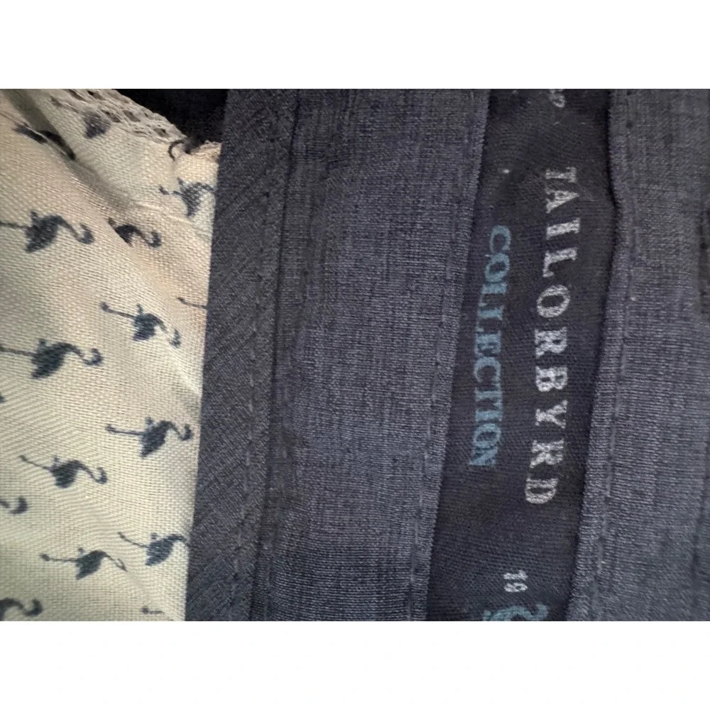 TailorByrd Collection Chino‎ Shorts Mens 36 Navy Blue Flamingo Print Lining